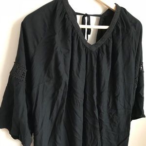 Ellos Black Tunic with Crochet Detail XL